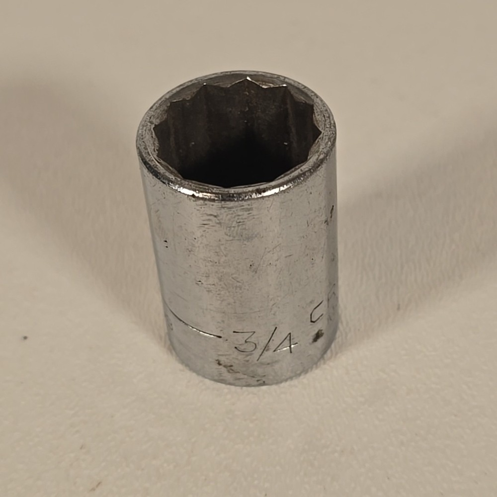 Craftsman Vintage 3/4" 12 Point 1/2" Drive Shallow Socket USA‎ 47508 V